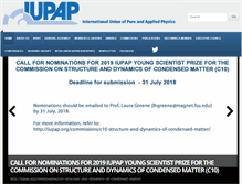 Tablet Screenshot of iupap.org